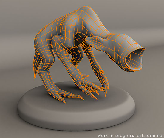 Destrachan Basemesh Wireframe Destrachan - Wires