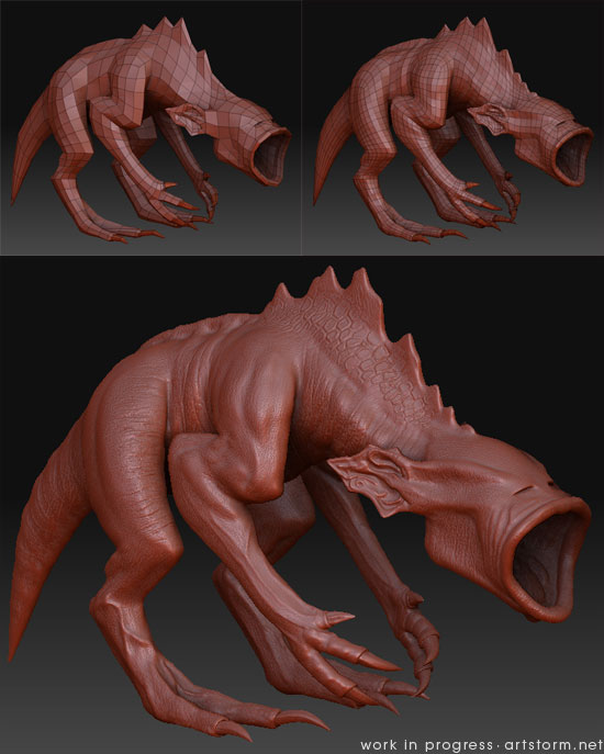 Destrachan Sculpting Process Destrachan - Work in Progress - ZBrush