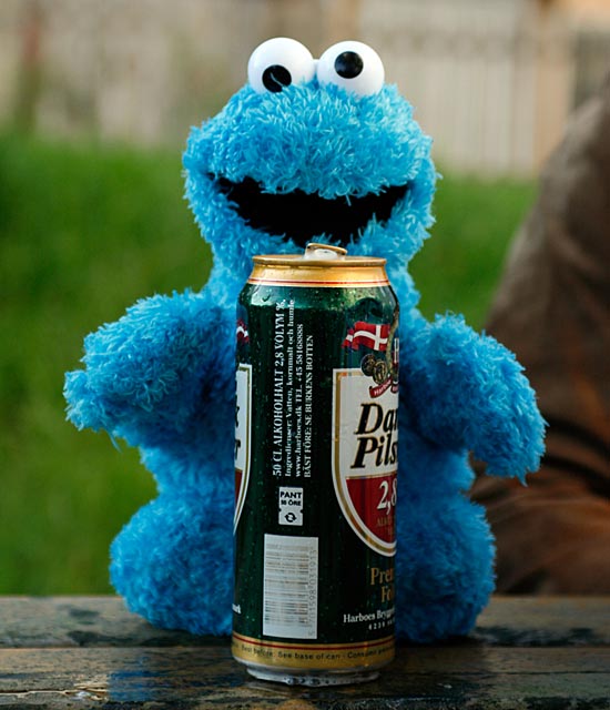 Cookie Monster with a Beer The Cookie Monster attended a Barbecue at my place