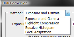 HDR Conversion Methods Available Conversion Methods