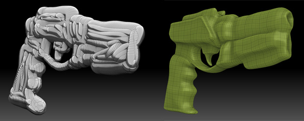 Gun Work in Progress Sketch ZSpheres and Polymesh