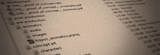Filmmaking file structure beta Screenshot of file and folder structure for filmmaking