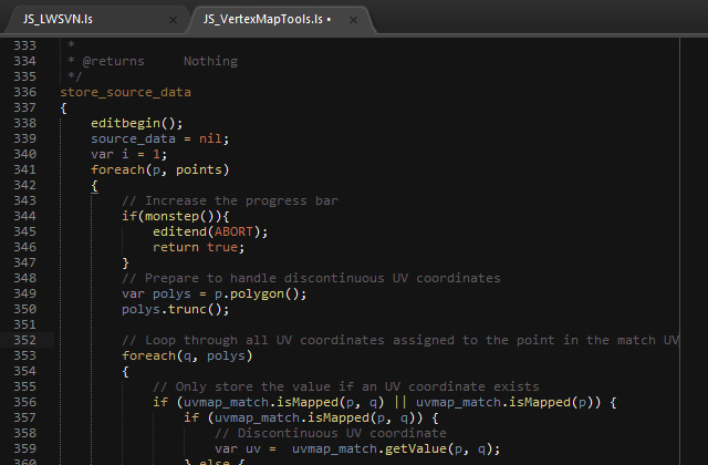 LScript in Sublime Text Screenshot of Sublime Text